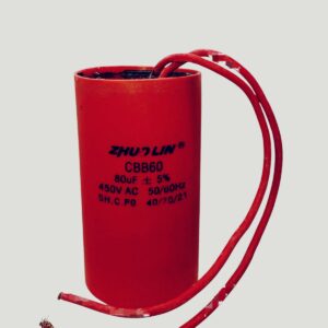 Capacitor, Electrolytic, 80uF, 450v, Red