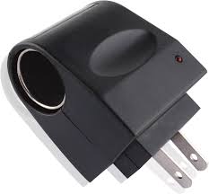 Car Cigarette Lighter to Wall Outlet Adapter – AC to DC 12V, Converter
