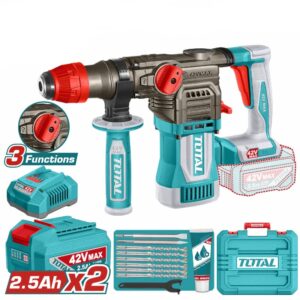 Drill, Hammer, Rotary, 42V, 2.5ahX2, 28mm, Total