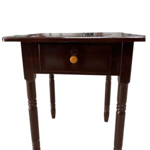 Nightstand, Wood, with single drawer, glass top