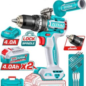 Drill, Impact, Cordless, 20v, 96Nm, 2pc 4A Batteries, Total - Image 1