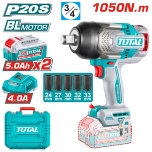 Wrench, Impact, Cordless, 20v, ¾", 1050Nm, 2pc 5A Batteries, Total - Image 2
