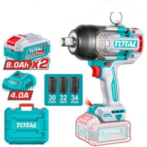 Wrench, Impact, Cordless, 20v, ¾", 1750Nm, 2pc 8A Batteries, Total - Image 1