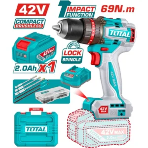 Drill, Impact, Cordless, 42v, 69Nm, 1pc 2A Battery, Total - Image 2