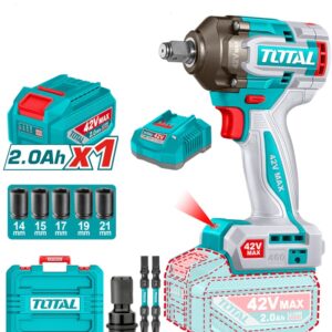 Wrench, Impact, Cordless, 42v, ½", 460Nm, 1pc 2A Battery, Total - Image 1