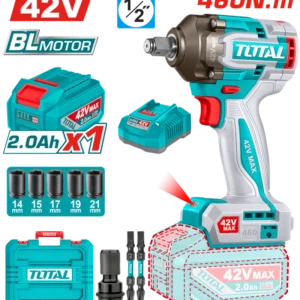 Wrench, Impact, Cordless, 42v, ½", 460Nm, 1pc 2A Battery, Total - Image 2