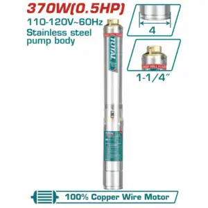 Pump, Deep Well, 4", 1¼", 0.5HP, 370w, Total - Image 2