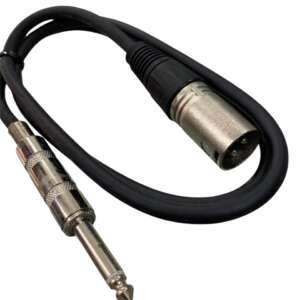 XLR Male to 1/4" Mono Plug Audio Cable – HMC-303, 3 ft Microphone Cable - Image 1