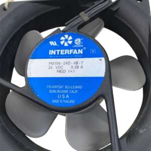 PM106-24D-4B-7 Axial Cooling Fan – 24 VDC, 0.39 A, 7.5 W, 4.5" Brushless Fan, 2-Wire