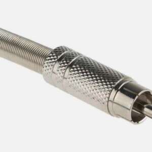 Connector, RCA Male, Metal, Spring Strain Relief, Grip Barrel