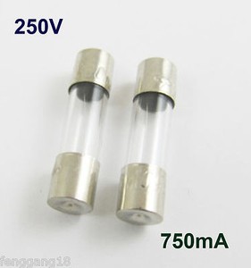 Fuse, Glass, 0.75A (750mA), 250V, Large