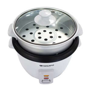 Rice Cooker, Electric, 4 Cups, Non-stick Bowl, Keep Warm Function, Steam Basket, White, Nisato - Image 3