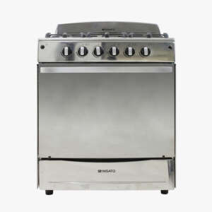 Stove, Gas, 30", 5 Burners, Cast Iron Grates, Triple Ring Burner, Panoramic Glass, Stainless Steel, Nisato - Image 1