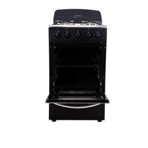 Stove, Gas, 20", 4 Burners, Cast Iron Grates, Electric Ignition, Mirror Glass Oven, Black, Nisato - Image 2