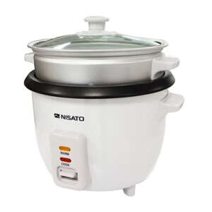 Rice Cooker, Electric, 4 Cups, Non-stick Bowl, Keep Warm Function, Steam Basket, White, Nisato - Image 1