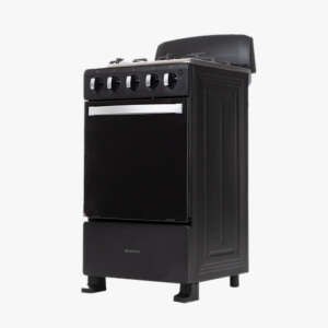 Stove, Gas, 20", 4 Burners, Backguard, Panoramic Glass, Black, Nisato