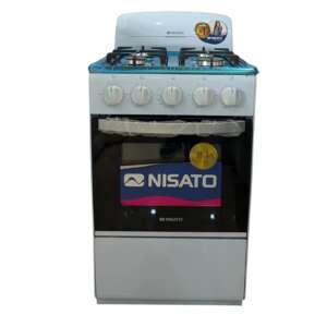 Stove, Gas, 20", 4 Burners, Backguard, White, Nisato