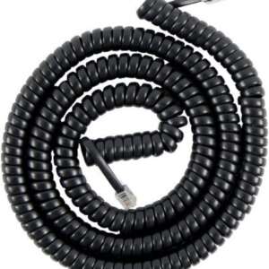 Cord, Telephone, 4 Cores, Handset, 50Ft, Black